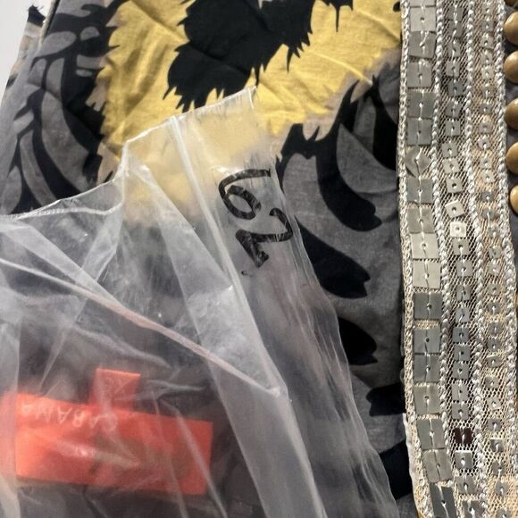 Hale Bob Top Women’s XS Silk Cotton Bell Sleeve Fairy Beaded Boho Blouse - Picture 7 of 7